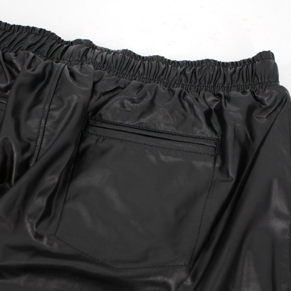 David Lerner Faux Leather Track Pant Joggers Large NEW Vegan - Picture 6 of 7